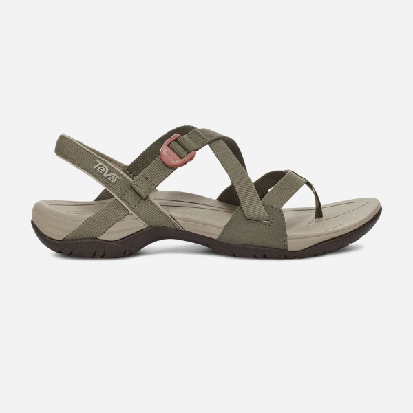 Hungary Teva Ascona Cross Strap - Női Szandál Olivazöld - 539-MNSXB